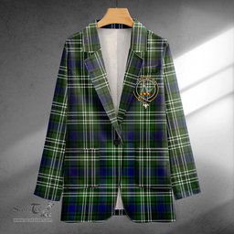 ScotsTee Shop Blyth Clan Crest Casual Tartan Flat Lapel Collar Blazer Tartan Blazer Cotton