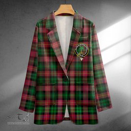 ScotsTee Shop Cairns of Finavon Ancient Clan Crest Casual Tartan Flat Lapel Collar Blazer Tartan Blazer Cotton