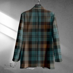 ScotsTee Shop Campbell of Glenlyon Weathered 2 Clan Crest Casual Tartan Flat Lapel Collar Blazer Tartan Blazer Cotton