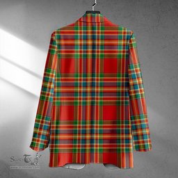 ScotsTee Shop Chattan Ancient Clan Crest Casual Tartan Flat Lapel Collar Blazer Tartan Blazer Cotton