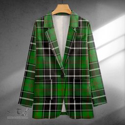ScotsTee Shop Cleghorn Ancient Clan Crest Casual Tartan Flat Lapel Collar Blazer Tartan Blazer Cotton