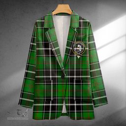 ScotsTee Shop Cleghorn Ancient Clan Crest Casual Tartan Flat Lapel Collar Blazer Tartan Blazer Cotton