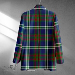 ScotsTee Shop Cathcart Modern Clan Crest Casual Tartan Flat Lapel Collar Blazer Tartan Blazer Cotton