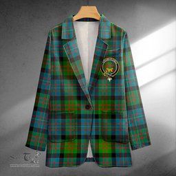 ScotsTee Shop Cameron of Erracht Ancient 2 Clan Crest Casual Tartan Flat Lapel Collar Blazer Tartan Blazer Cotton