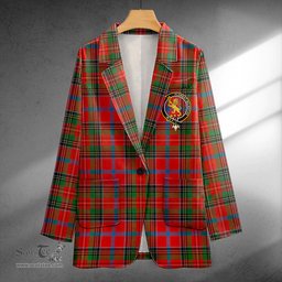 ScotsTee Shop Brown of Castledean (Broun of Castledean) Ancient Clan Crest Casual Tartan Flat Lapel Collar Blazer Tartan Blazer Cotton