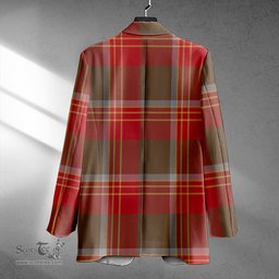 ScotsTee Shop Brisbane Weathered Clan Crest Casual Tartan Flat Lapel Collar Blazer Tartan Blazer Cotton