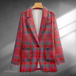 ScotsTee Shop Cameron of Lochiel #2 (Munro #2) Weathered Clan Crest Casual Tartan Flat Lapel Collar Blazer Tartan Blazer Cotton