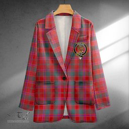 ScotsTee Shop Cameron of Lochiel #2 (Munro #2) Weathered Clan Crest Casual Tartan Flat Lapel Collar Blazer Tartan Blazer Cotton