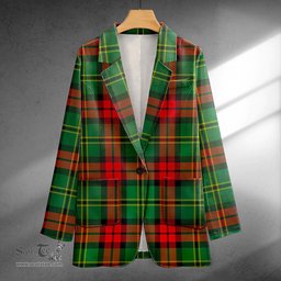 ScotsTee Shop Blackstock Hunting Modern Clan Crest Casual Tartan Flat Lapel Collar Blazer Tartan Blazer Cotton