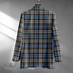 ScotsTee Shop Campbell of Inveraray Weathered 2 Clan Crest Casual Tartan Flat Lapel Collar Blazer Tartan Blazer Cotton