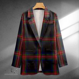 ScotsTee Shop Braveheart Warrior (Wate #2) Modern Clan Crest Casual Tartan Flat Lapel Collar Blazer Tartan Blazer Cotton