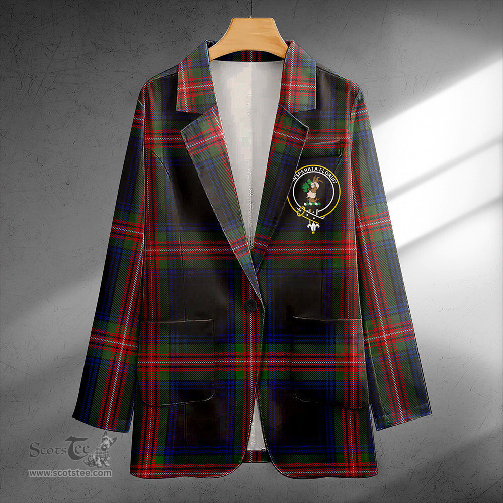 ScotsTee Shop Braveheart Warrior (Wate #2) Modern Clan Crest Casual Tartan Flat Lapel Collar Blazer Tartan Blazer Cotton