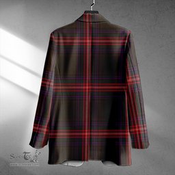 ScotsTee Shop Braveheart Warrior (Watson #2) Weathered Clan Crest Casual Tartan Flat Lapel Collar Blazer Tartan Blazer Cotton