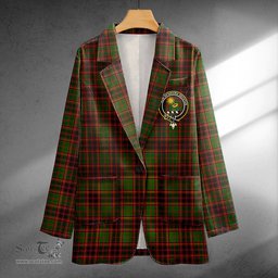 ScotsTee Shop Buchan Modern Clan Crest Casual Tartan Flat Lapel Collar Blazer Tartan Blazer Cotton