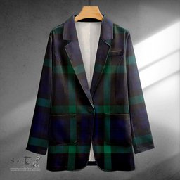 ScotsTee Shop Campbell of Glenlyon Modern 2 Clan Crest Casual Tartan Flat Lapel Collar Blazer Tartan Blazer Cotton