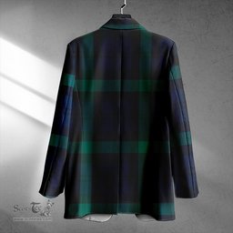 ScotsTee Shop Campbell of Glenlyon Modern 2 Clan Crest Casual Tartan Flat Lapel Collar Blazer Tartan Blazer Cotton