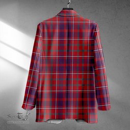 ScotsTee Shop Cameron of Locheil Weathered 2 Clan Crest Casual Tartan Flat Lapel Collar Blazer Tartan Blazer Cotton