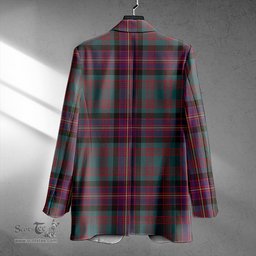 ScotsTee Shop Cochrane (Cochran) Weathered Clan Crest Casual Tartan Flat Lapel Collar Blazer Tartan Blazer Cotton