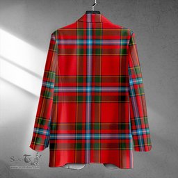 ScotsTee Shop Drummond of Fingask Modern Clan Crest Casual Tartan Flat Lapel Collar Blazer Tartan Blazer Cotton