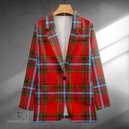 ScotsTee Shop Drummond of Fingask Modern Clan Crest Casual Tartan Flat Lapel Collar Blazer Tartan Blazer Cotton