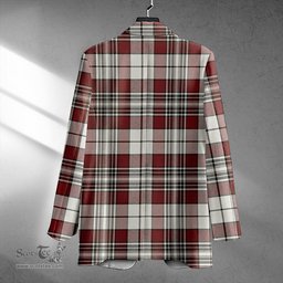 ScotsTee Shop Dunbar Plaid Clan Crest Casual Tartan Flat Lapel Collar Blazer Tartan Blazer Cotton