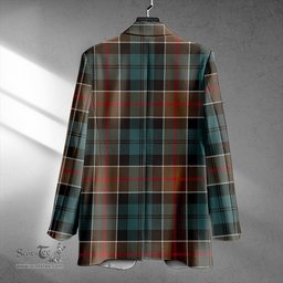 ScotsTee Shop Colquhoun (Cowans) Weathered Clan Crest Casual Tartan Flat Lapel Collar Blazer Tartan Blazer Cotton