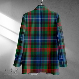 ScotsTee Shop Curry (Currie) Modern Clan Crest Casual Tartan Flat Lapel Collar Blazer Tartan Blazer Cotton
