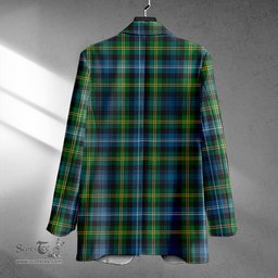 ScotsTee Shop Dyce Ancient Clan Crest Casual Tartan Flat Lapel Collar Blazer Tartan Blazer Cotton