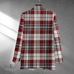 ScotsTee Shop Dunbar Plaid Weathered Clan Crest Casual Tartan Flat Lapel Collar Blazer Tartan Blazer Cotton