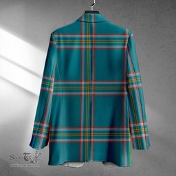 ScotsTee Shop Crichton (Creighton) Ancient Clan Crest Casual Tartan Flat Lapel Collar Blazer Tartan Blazer Cotton