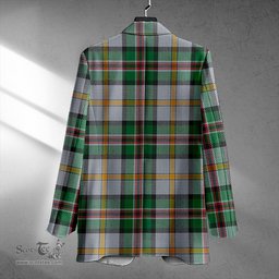 ScotsTee Shop Dinwoodie Modern Clan Crest Casual Tartan Flat Lapel Collar Blazer Tartan Blazer Cotton