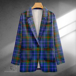 ScotsTee Shop Edmonstone Ancient Clan Crest Casual Tartan Flat Lapel Collar Blazer Tartan Blazer Cotton