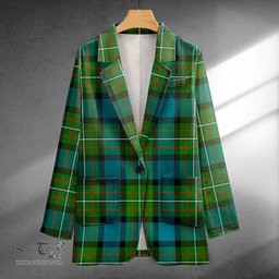 ScotsTee Shop Ferguson Ancient Clan Crest Casual Tartan Flat Lapel Collar Blazer Tartan Blazer Cotton
