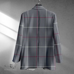 ScotsTee Shop Dunbar of Pitgaveny Weathered Clan Crest Casual Tartan Flat Lapel Collar Blazer Tartan Blazer Cotton