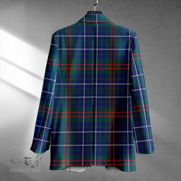 ScotsTee Shop Edmonstone Weathered Clan Crest Casual Tartan Flat Lapel Collar Blazer Tartan Blazer Cotton