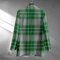 ScotsTee Shop Currie Modern Clan Crest Casual Tartan Flat Lapel Collar Blazer Tartan Blazer Cotton