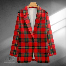 ScotsTee Shop Cruikshank Modern Clan Crest Casual Tartan Flat Lapel Collar Blazer Tartan Blazer Cotton