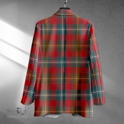 ScotsTee Shop Forrester Weathered Clan Crest Casual Tartan Flat Lapel Collar Blazer Tartan Blazer Cotton