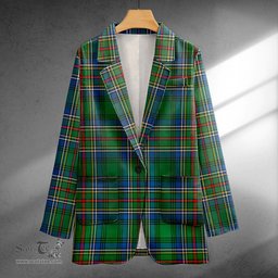 ScotsTee Shop Cockburn (Coburn) Modern Clan Crest Casual Tartan Flat Lapel Collar Blazer Tartan Blazer Cotton