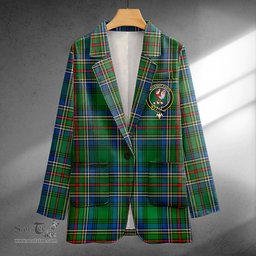 ScotsTee Shop Cockburn (Coburn) Modern Clan Crest Casual Tartan Flat Lapel Collar Blazer Tartan Blazer Cotton