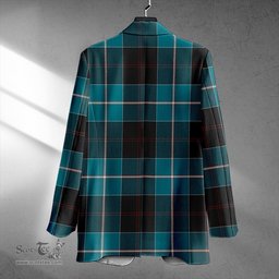 ScotsTee Shop Dunlop Ancient Clan Crest Casual Tartan Flat Lapel Collar Blazer Tartan Blazer Cotton