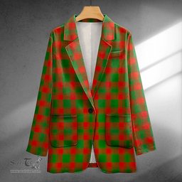 ScotsTee Shop Donachie Ancient Clan Crest Casual Tartan Flat Lapel Collar Blazer Tartan Blazer Cotton