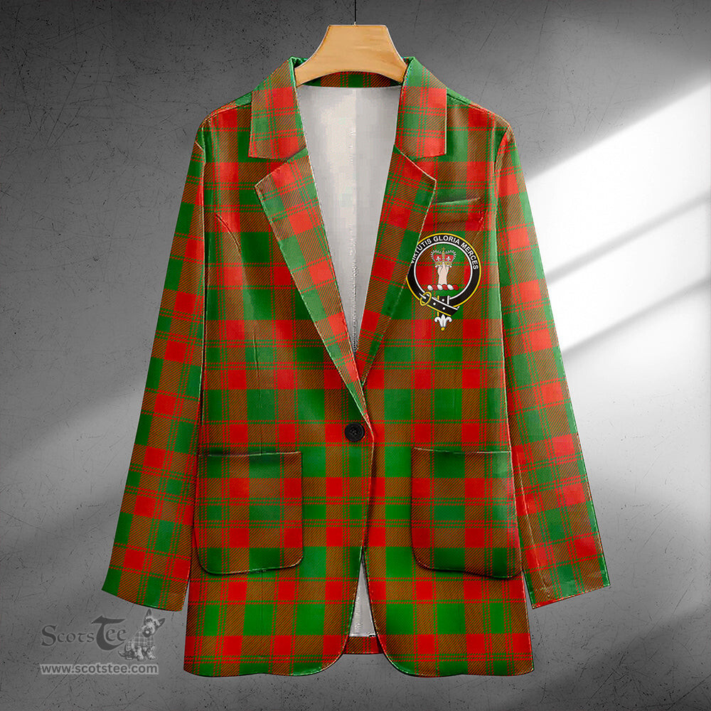 ScotsTee Shop Donachie Ancient Clan Crest Casual Tartan Flat Lapel Collar Blazer Tartan Blazer Cotton
