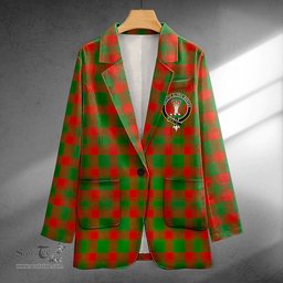 ScotsTee Shop Donachie Ancient Clan Crest Casual Tartan Flat Lapel Collar Blazer Tartan Blazer Cotton