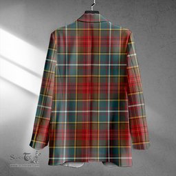 ScotsTee Shop Crozier Weathered Clan Crest Casual Tartan Flat Lapel Collar Blazer Tartan Blazer Cotton