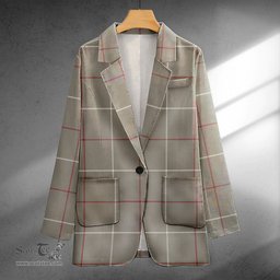 ScotsTee Shop Dunbar of Pitgaveny Clan Crest Casual Tartan Flat Lapel Collar Blazer Tartan Blazer Cotton