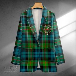 ScotsTee Shop Colquhoun Ancient Clan Crest Casual Tartan Flat Lapel Collar Blazer Tartan Blazer Cotton