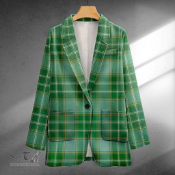 ScotsTee Shop Currie Ancient Clan Crest Casual Tartan Flat Lapel Collar Blazer Tartan Blazer Cotton