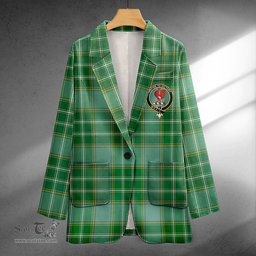 ScotsTee Shop Currie Ancient Clan Crest Casual Tartan Flat Lapel Collar Blazer Tartan Blazer Cotton
