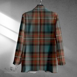 ScotsTee Shop Ferguson Weathered Clan Crest Casual Tartan Flat Lapel Collar Blazer Tartan Blazer Cotton